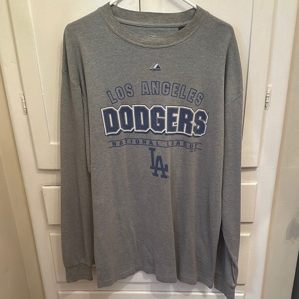 Majestic Los Angeles Dodgers Gray Long Sleeve Shirt